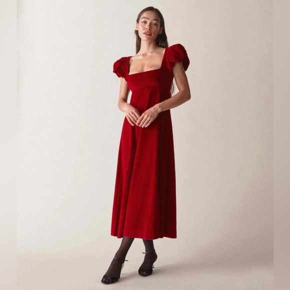NWT Doen Heirloom Celestine Dress Red velvet Size Small - Picture 1 of 8